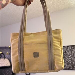 MCM Gold and Tan Women's Tote Bag